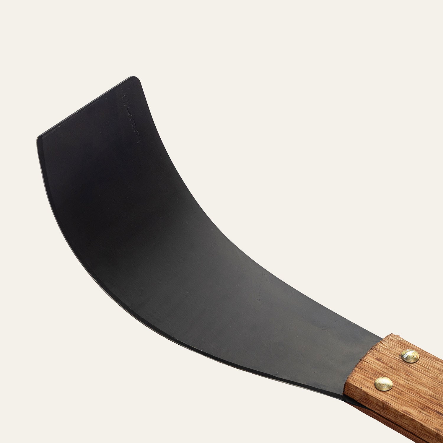 Okapi Cane Knife with long wooden handle curved blade view