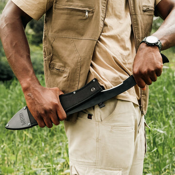 Covered Okapi Kukri Machete Sheath in black