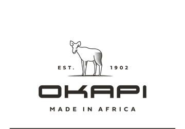 Black and white Okapi logo in square format