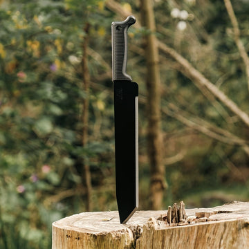 Outdoor lifestyle image of Okapi O-Tanto machete with Tactical Black handle