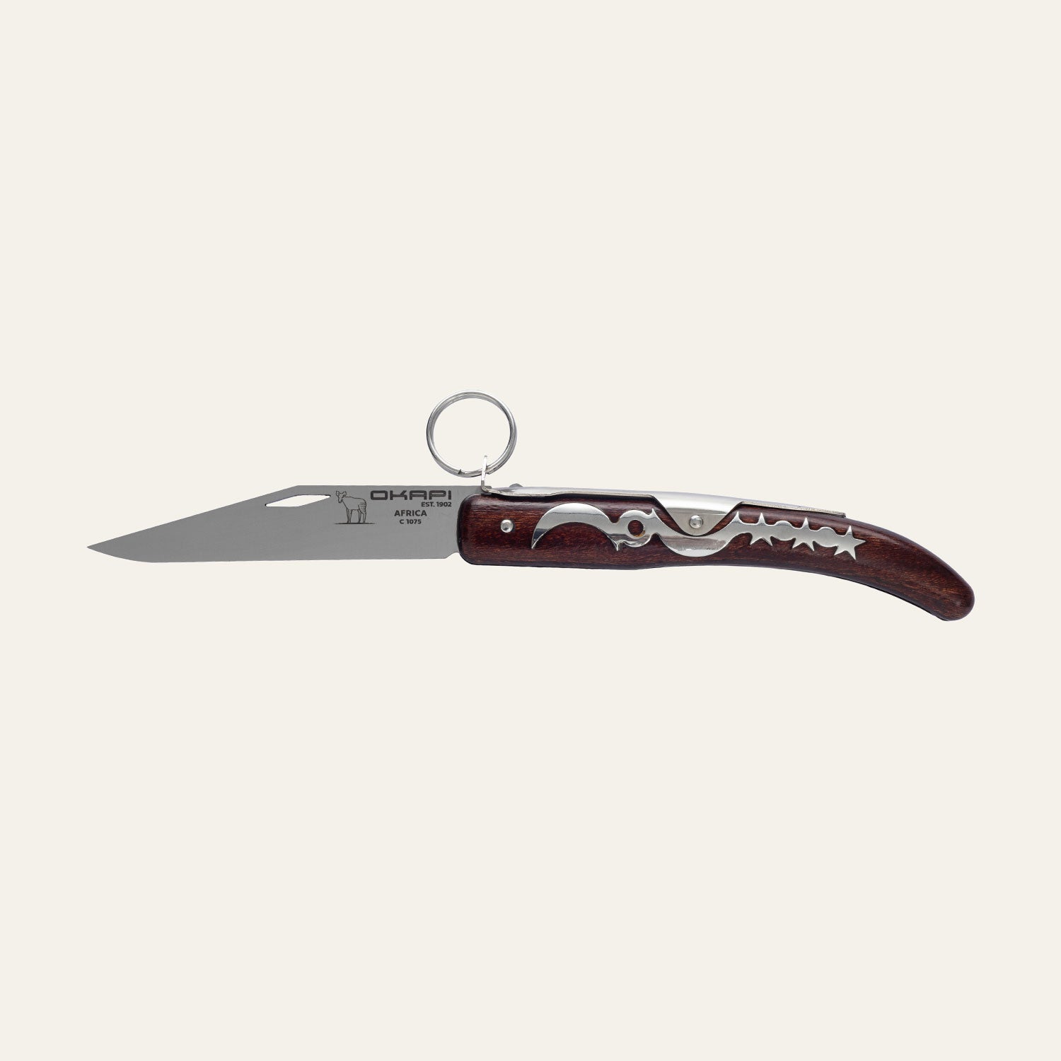 South African-made Okapi 907E Lock knife with polished wooden grip