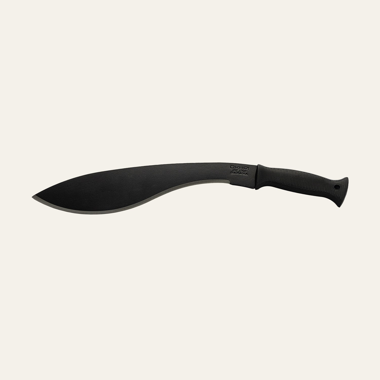 Okapi Kukri machete with Tactical Black handle displayed on white background