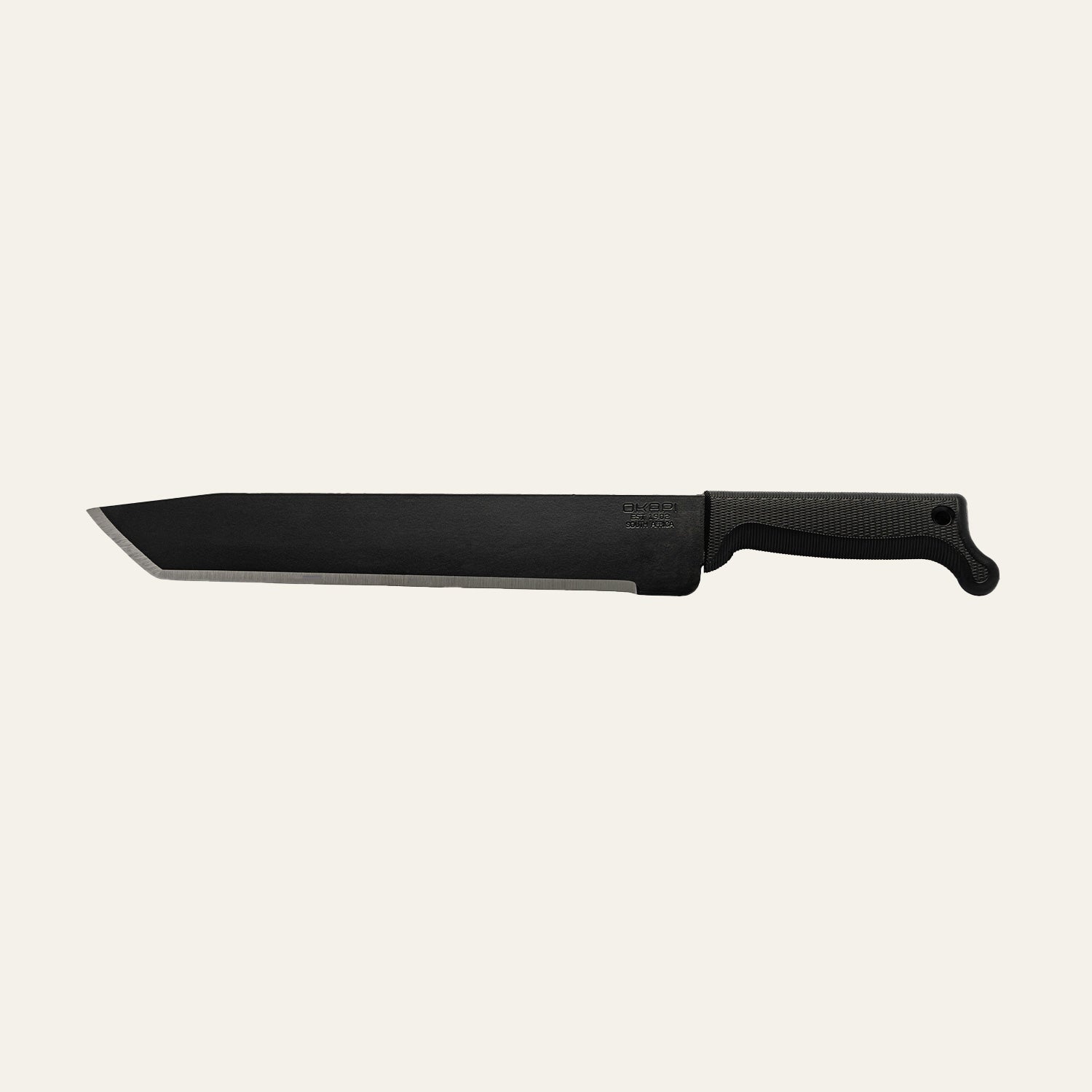 Okapi tactical machete with angular tanto blade and sheath for protection