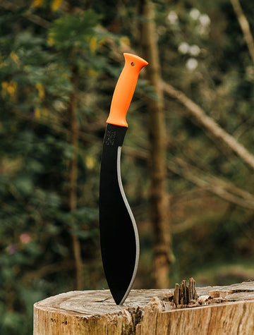 Okapi tactical Kukri machet for outdoor gear display