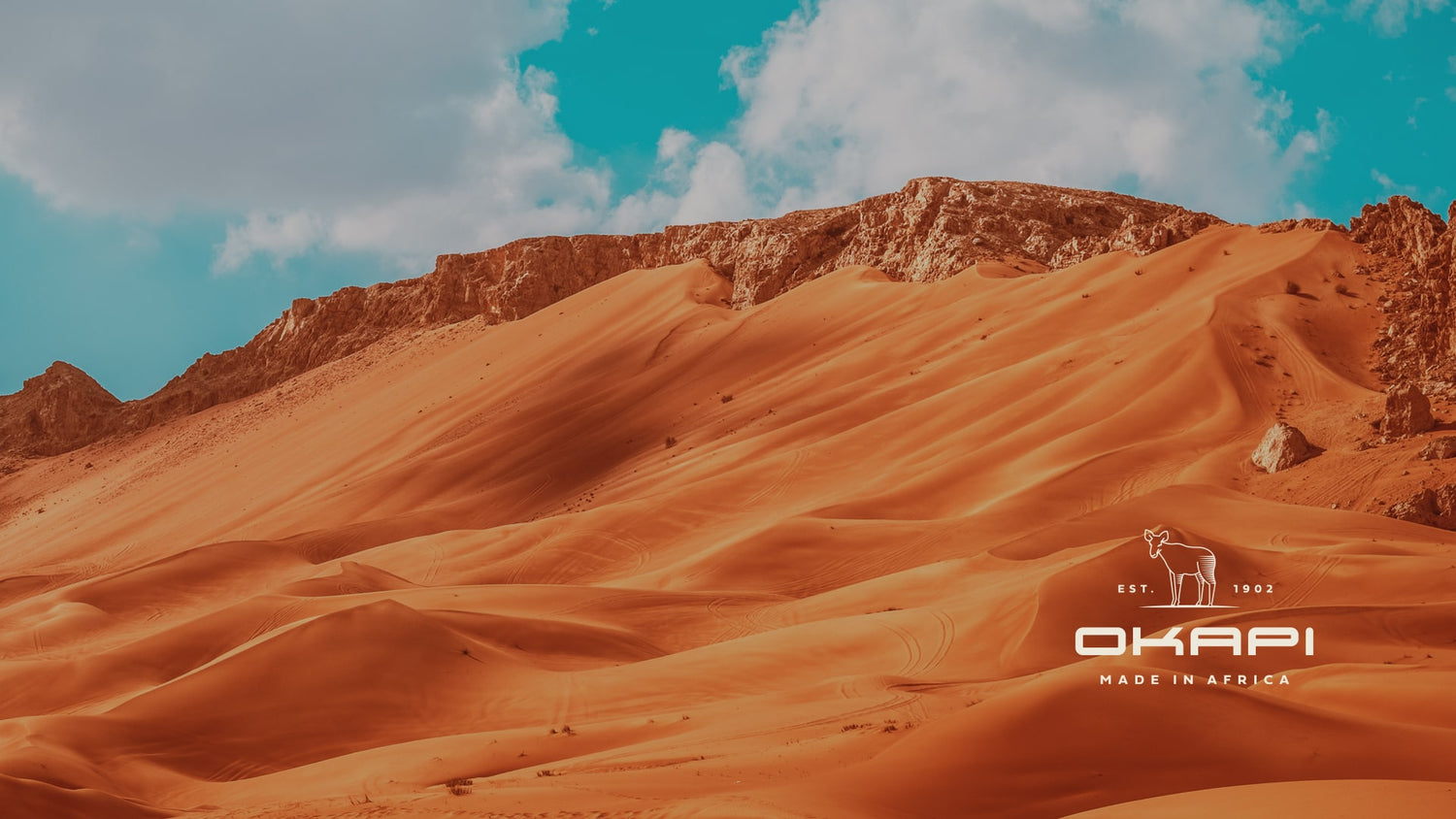 Orange sand Okapi background with Okapi logo icon