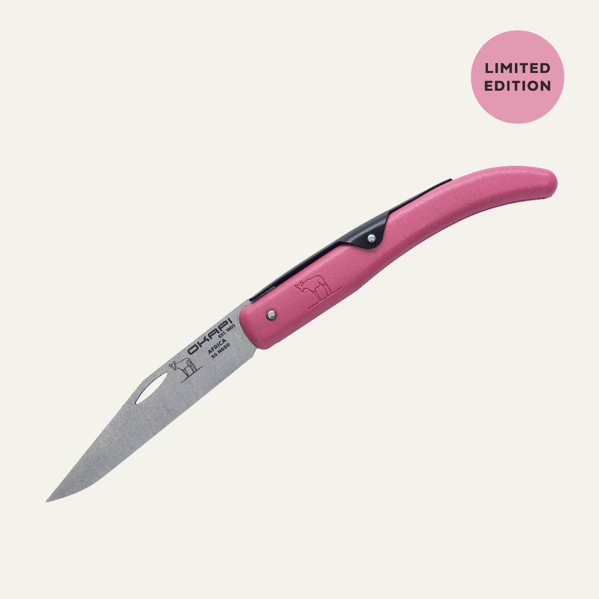 Limited Edition Okapi Pink Black Spring Collectable Folding Knife