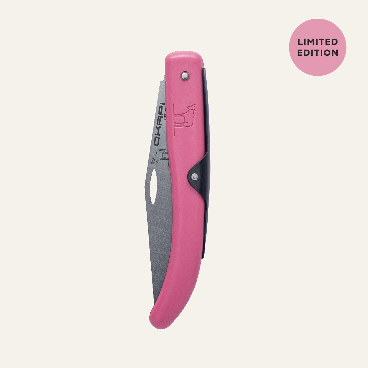 Limited Edition Pink Black Spring Folding Knife by Okapi Knives South Africa