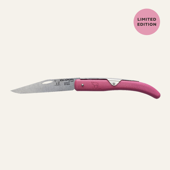Okapi Pink Silver Spring Folding Knife Limited Edition Collectable side view